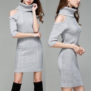 Coeur de Vague cold shoulder sweater dress knit